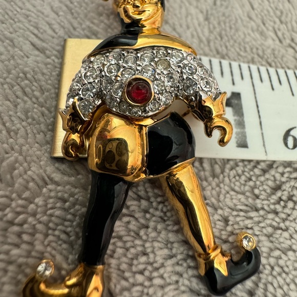 Vintage Rhinestone Jester Brooch - Picture 3 of 5